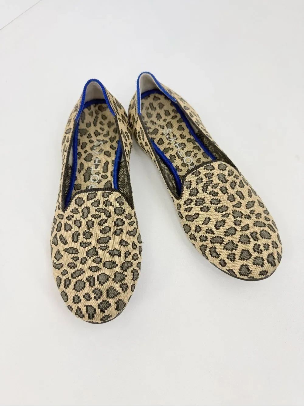 Rothy's The Loafer Leopard Print Soft Knit Slip On Authentic Loafer Flats